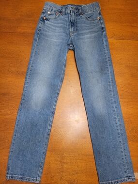 Gap Petite 90s Straight High Rise Jeans - Medium Indigo | 24P